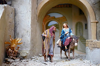 mary a joseph, osel, figurky, sošky, narození, vánoční příběh, Vánoční čas, příchod, čísla