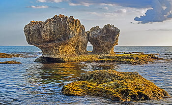 mare, cer, nori, geologie, eroziune, natură, pe coasta stâncoasă, cavo greko, cipru, stâncă, formare