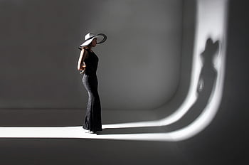 kvinde, mode, model, pige, Kvinder, rejser, skygge, dame, hat, kjole, klassisk