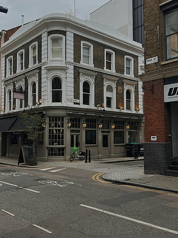 London Street Corner, arquitectura clásica, tranquila calle de Londres, casas adosadas, bicicletas, esquina de la calle, arquitectura de londres, escena urbana, vista de calle, Paul St, Enterprise sindical