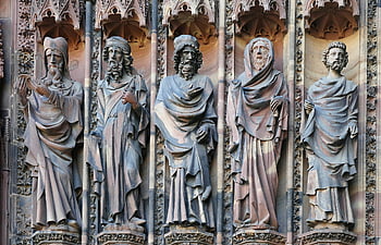 ve Štrasburku, katedrála, notre dame, proroci, gotický, sochařství