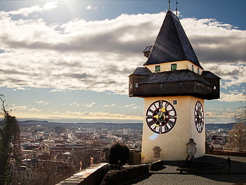 graz, clock, clock Tower, styria