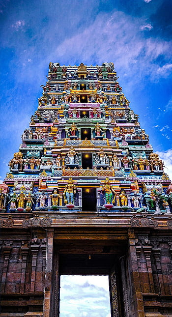 chrám, jižní Indie, tamilnadu, architektura, starověké, náboženství, hinduismus, jižní, gopuram, památník, dědictví