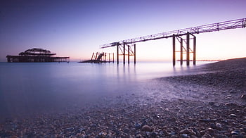 dermaga barat brighton, dermaga barat, brighton, sussex, air, dermaga, laut, pantai, matahari terbenam, pemandangan, pinggir laut