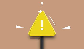 yellow warning triangle, exclamation mark, cutout paper, signboard, brown background, caution symbol, warning sign, safety sign, attention sign, hazard sign, warning icon