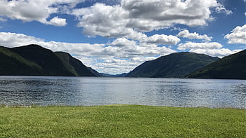 Norvegia, montagna, fiordo, natura, Scandinavia, cielo, nuvole, estate, acqua