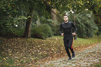 mužský, běh, zdatnost, běhání, wellness, vejít se, osoba, muž, sport, dospělý, životní styl