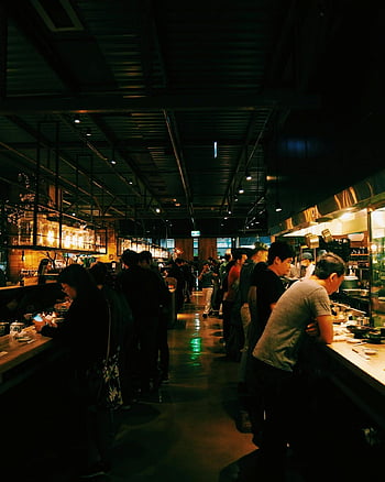restaurace, lidé, taipei, okres xinyi, tchaj-wan, dům ramen, Rušná noc, oblíbený, stolování, interiér, zákazníků