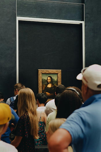 Monna Lisa, museo di Louvre, Parigi, visitatori, arte, pittura, folla, turismo, opere d'arte famose, mostra del museo, Mona Lisa dietro le persone