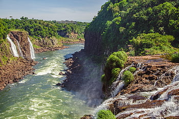 waterfall, iguazu, nature, cataracts, river, brazil, wild, water, landscape