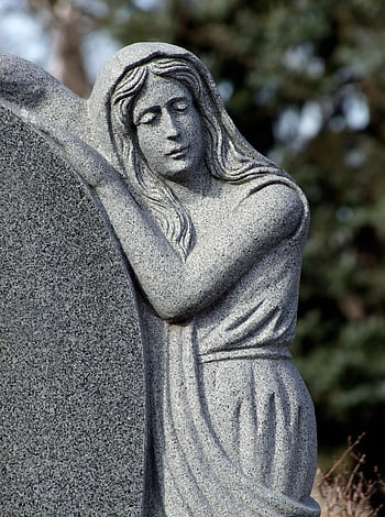 tombstone, angel, marble, statue, sculpture, stone Statue, grief, cemetery, stone, monument, gray