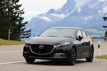 mazda, mazda 3, automobile, vehicle, nature, dare, mountains, mountain Road