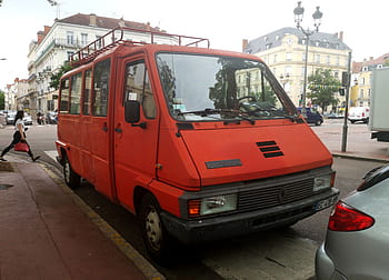 Renault, Master, van, red, 1987, Chalon sur Saone, 2.4 D, 74 hp, parked, street, cityscape