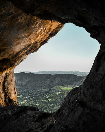 Mountain View, Blue Sky, cave, San Carlos de Bariloche, Argentina, landscape, stunning view, natural scenery, outdoor photography, travel destination, scenic overlook