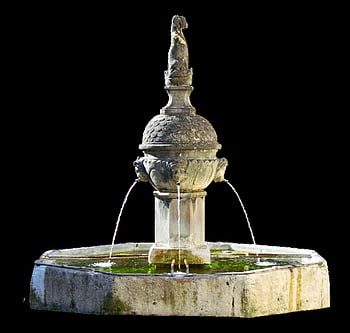 fountain, sculpture, water, water Games, stone, nature, stone Sculpture, weathered, fountain Water, decorative Fountains, isolated