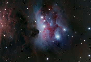 Nebula albastră-violetă, Telescopul împușcat, Nebula colorată, fundal de spațiu întunecat, Captură uimitoare, stele, fotografie spațială, Imagine cosmică, Fotografie astronomică, Fotografie în nebuloasă, în adâncul spațiului
