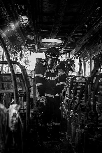 fire, firefighter, fireman, emergency, monochrome, rescue, black, hot
