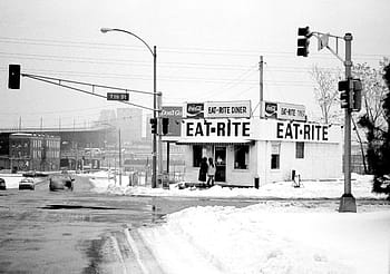 saint louis, Spis ritual, diner, st louis, Missouri, Philip Leara, sne, gade, 7. st, Coca-Cola, biler