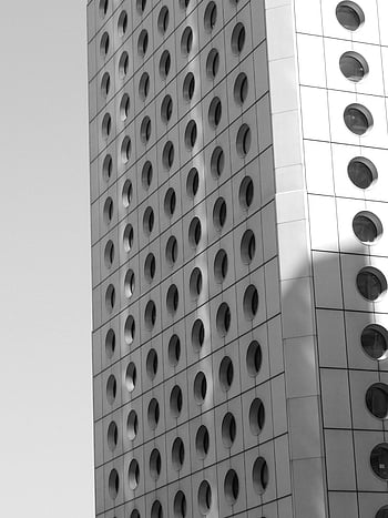 建物のファサード、 丸い幾何学的要素、 円形の窓、 高い建物、 都会の香港、 建築ショット、 近代建築、 幾何学的デザイン、 都市建築、 建物の外観、 都市の景観写真