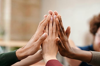 high five hands, teamwork, unity, diverse group, close-up, hands together, collaboration, group effort, diversity, togetherness, celebration