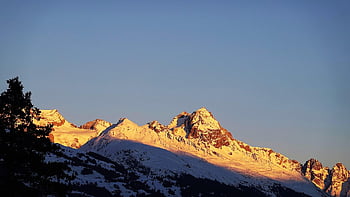 montaña, nieve, invierno, pico, cumbre, amanecer, naturaleza, paisaje, Surselva, grisones