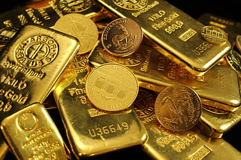 zlaté cihly, zlaté mince, detailní fotografie, symbol bohatství, Finanční snímky, investiční symbol, Podrobný detail, investice do zlata, drahé kovy, Aktiva s vysokou hodnotou, Zlatý kov