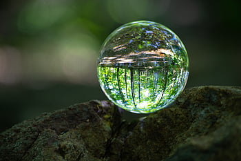 sphere, glass, nature, ball, crystal, sky, globe, background, landscape, natural, reflection