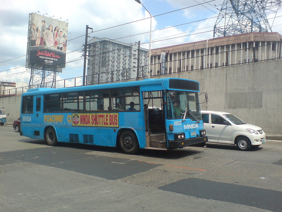 MMDA, pendelbus, edsa, Cubao, hino, blauw lintje, Japayuki, Filippijnen, PBPA, Metropolitan Manila Development Authority, bus