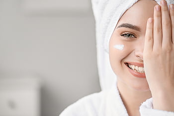 vrouw, huid, zorg, huidsverzorging, wellness, schoonheid, model-, meisje, persoon, glimlach, behandeling