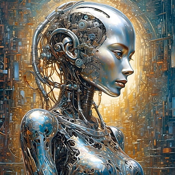 Ai Генерирано, жена, робот, технология, кибер, тек, бъдеще, дигитално изкуство, изкуствен интелект, Ай чл, ай