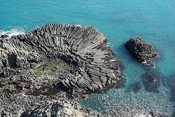 jusang Joint, volcano, travel, rock, sea, volcanic, stone, korea, basalt, tourism, coast