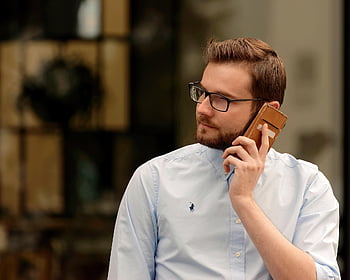 Férfi, telefon, hívás, okostelefon, mobiltelefon, beszélő, beszélgetés, közlés, szakáll, szemüveg, ing