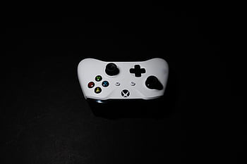 weißer Xbox One-Controller, Nahansicht, schwarzer Hintergrund, modernes Design, Spielen, xbox, Regler, weißer Controller, Gaming-Controller, Videospiel, xbox one