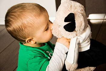 adorable baby, cute child, innocence, kid kiss, little love, person teddy bear, toddler toy, young