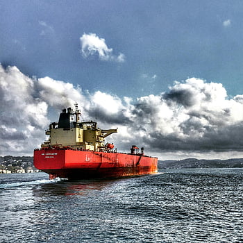 nave da carico, mare, nave da carico rossa, bosphorus, cielo drammatico, tacchino, navigazione, corso d'acqua, trasporto marittimo, spedizione, nuvole