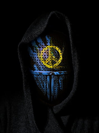 voják, maska, symbol míru, bojovník, vojenský, válka, Ukrajina, mír, svoboda, revoluce, odpor