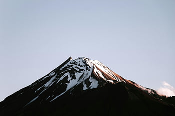 mount taranaki, zasněžené hory, Národní park Egmont, Nový Zéland, pohled, Hnědá a bílá hora, přírodní krajina, venkovní scenérie, horský vrchol, zimní scény, cíl cesty