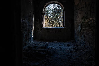 버려진, 건물, 창문, 낡은, 유적, 벽, 낙서, 부스러기, 건축물, urbex