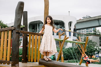 girl, playground, korean, child, play, happy, children, nature, summer, swing