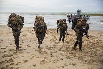 U.S. Marines, Special Purpose Marine Air-Ground Task Force, Crisis Response, Amphibious Landing, Beach Landing, Tactical Exercise, GRUFLEX, Spain, Sierra De Retin, LCU, Interoperability