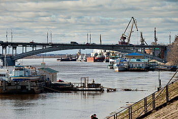 nizhny novgorod, volga, řeka, Lodní doprava, soud, parníky, přístav, klepněte na