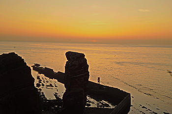 nach Sonnenuntergang, Meeresinsel, Helgoland, lange anna