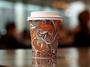 tazza, caffè, caffetteria, bevanda, tavolo di legno, porta via, bar, urbano, stile di vita, mattina, tazza di caffè