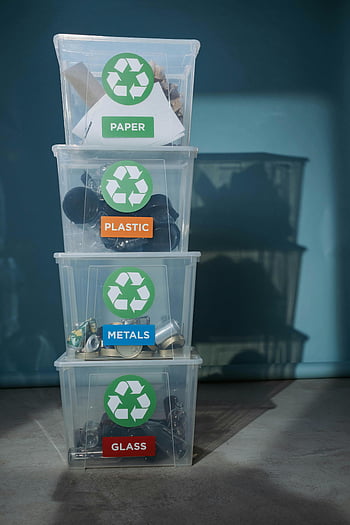 recyklační koše, plastové nádoby, označené koše, recyklace papíru, recyklace plastů, Kovy recyklace, Recyklace skla, svislý výstřel, Symboly recyklace, nakládání s odpady, Ekologické kontejnery