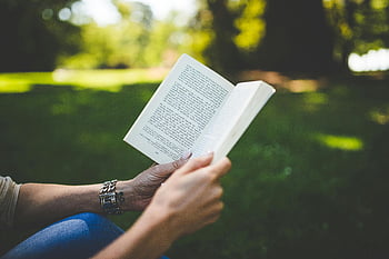 reading book, serene park, outdoor moment, daytime reading, calm setting, person reading, park setting, book in hand, peaceful reading, outdoor reading, nature reading