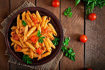 ζυμαρικά, penne, ιταλικό φαγητό, ιταλική κουζίνα, επίπεδη lay, κάτοψη, https Cuisinecalls, com, μαγείρεμα, φαγητό