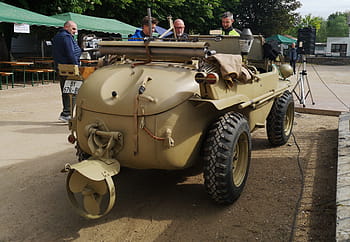 VW Schwimmwagen, 1943, Oldtimer, Militärfahrzeug, Amphibienfahrzeug, Verdun Sur Le Dobbs, klassisches Auto, Outdoor -Display, seltenes Fahrzeug, historisches Fahrzeug, 25 PS