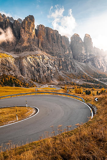 nejlepší, potěšení, dolomity, složit, gardena, silnic, Itálie, přeprava, z, způsob, vysokohorský