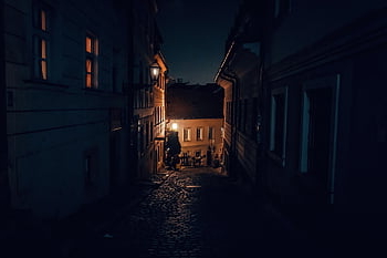 street, old Town, house, ancient, night, window, light, walk, city, building, tourism