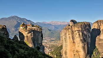 Meteora, kloster, bjerge, klippe, rock formation, milepæl, klosterkloster, Grækenland, græsk, ortodokse, landskab